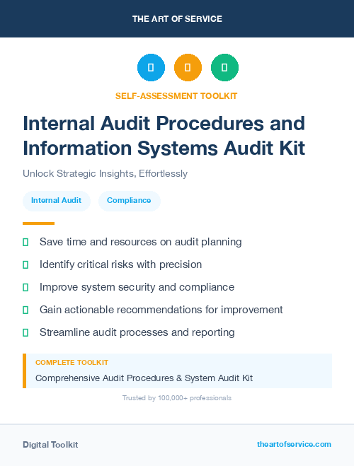 Internal Audit Procedures and Information Systems Audit Kit