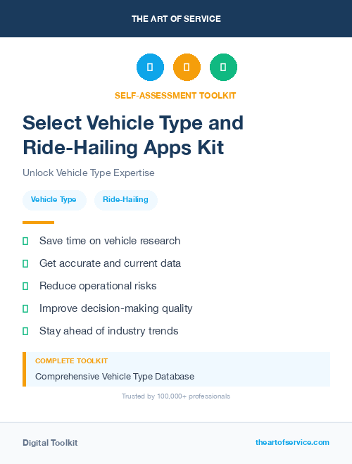 Select Vehicle Type and Ride-Hailing Apps Kit