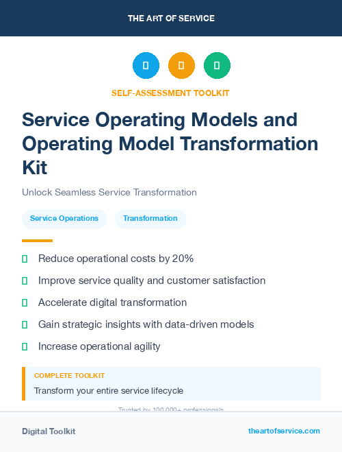 Service Operating Models and Operating Model Transformation Kit