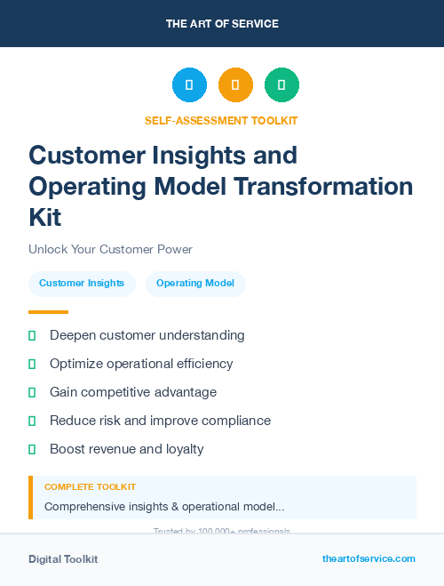 Customer Insights and Operating Model Transformation Kit