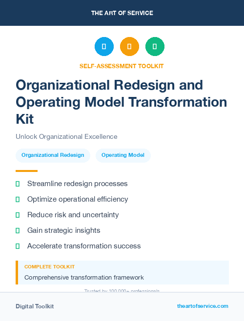 Organizational Redesign and Operating Model Transformation Kit