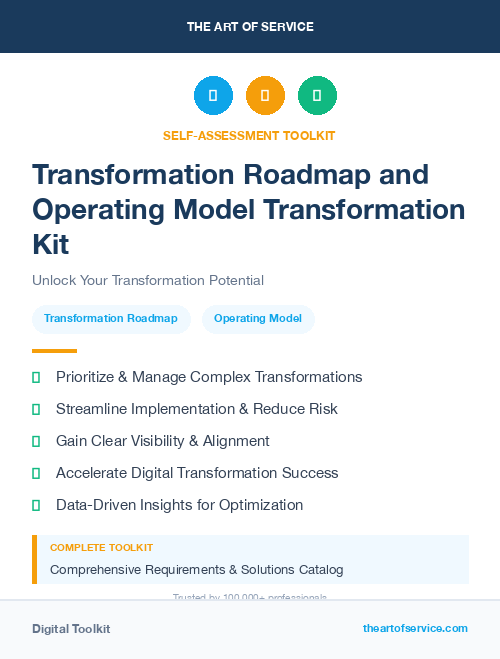 Transformation Roadmap and Operating Model Transformation Kit