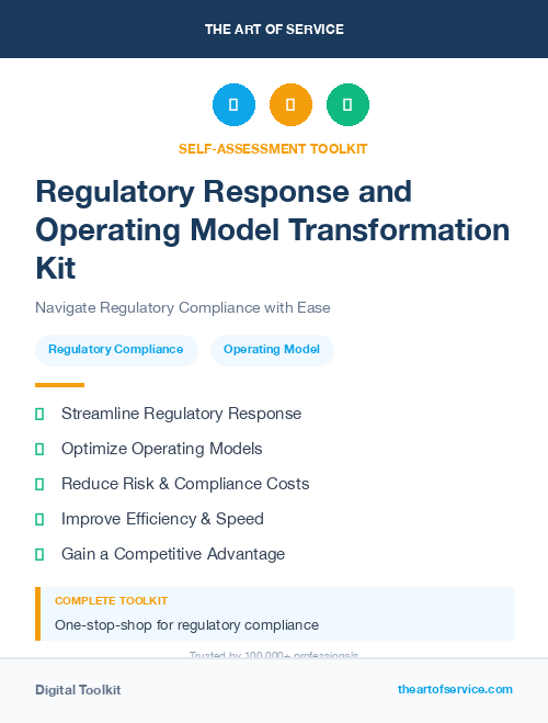 Regulatory Response and Operating Model Transformation Kit