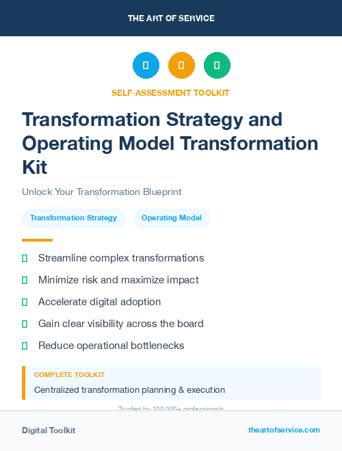 Transformation Strategy and Operating Model Transformation Kit