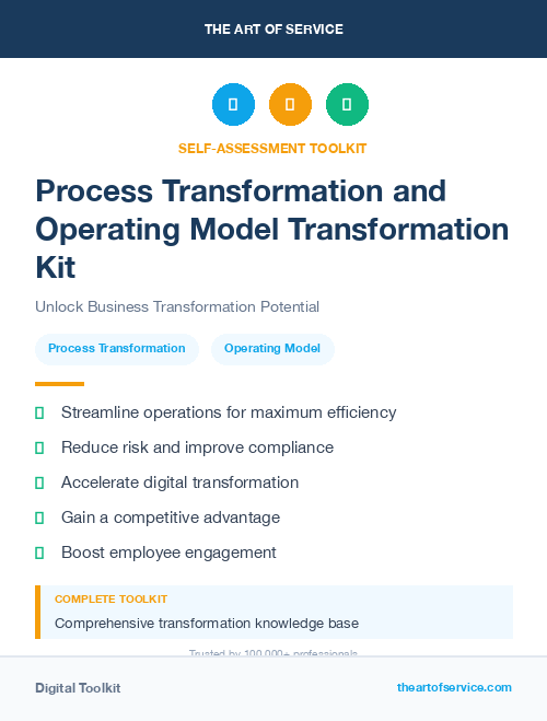 Process Transformation and Operating Model Transformation Kit