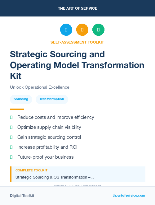 Strategic Sourcing and Operating Model Transformation Kit