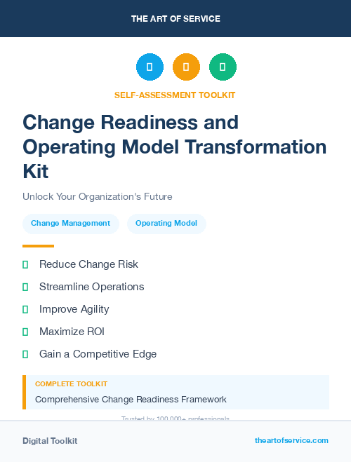 Change Readiness and Operating Model Transformation Kit
