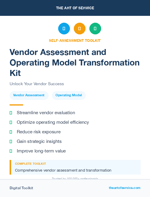 Vendor Assessment and Operating Model Transformation Kit