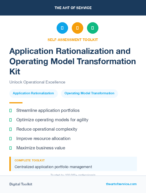 Application Rationalization and Operating Model Transformation Kit