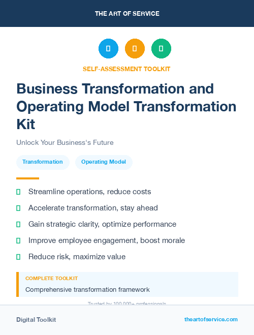 Business Transformation and Operating Model Transformation Kit