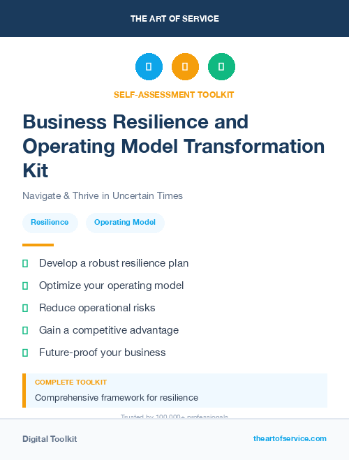 Business Resilience and Operating Model Transformation Kit