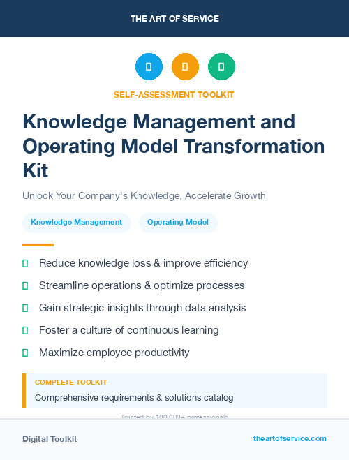 Knowledge Management and Operating Model Transformation Kit