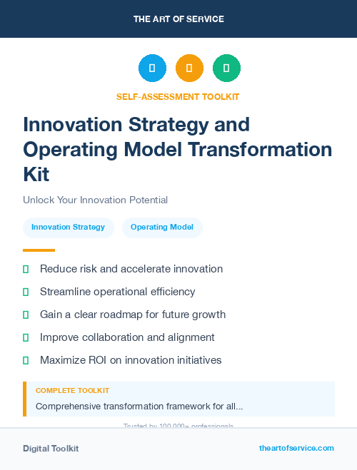 Innovation Strategy and Operating Model Transformation Kit
