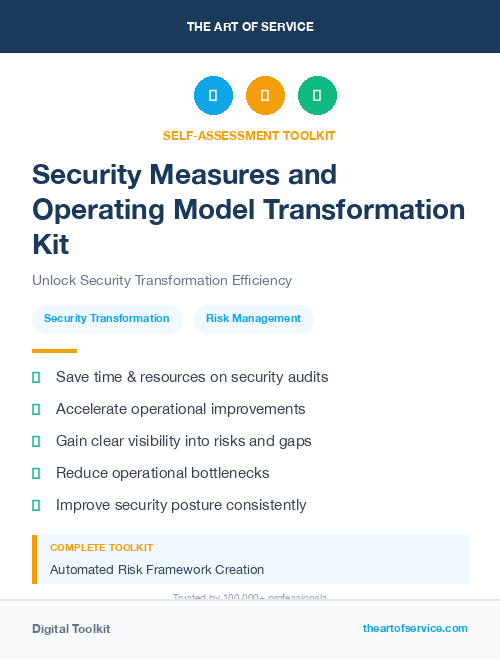Security Measures and Operating Model Transformation Kit