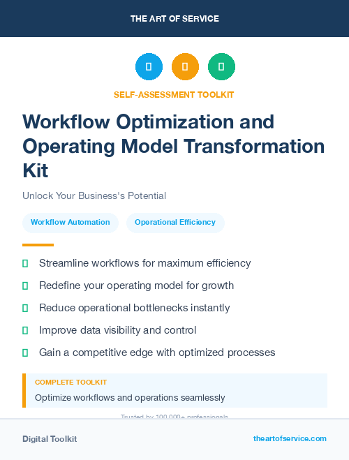 Workflow Optimization and Operating Model Transformation Kit