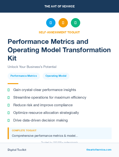 Performance Metrics and Operating Model Transformation Kit