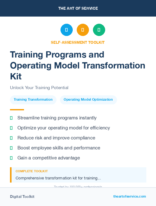 Training Programs and Operating Model Transformation Kit