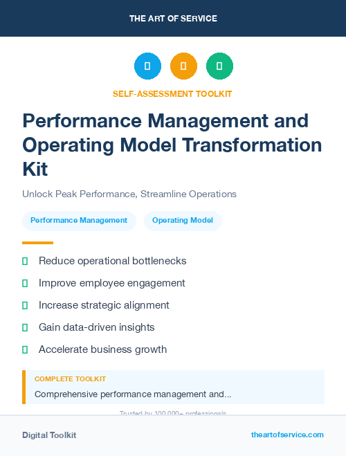 Performance Management and Operating Model Transformation Kit