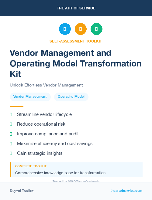 Vendor Management and Operating Model Transformation Kit
