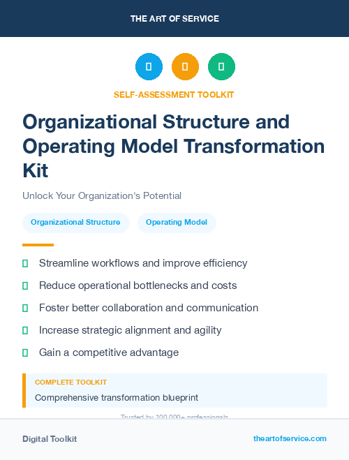 Organizational Structure and Operating Model Transformation Kit