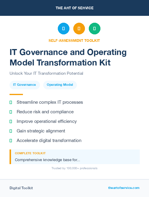 IT Governance and Operating Model Transformation Kit