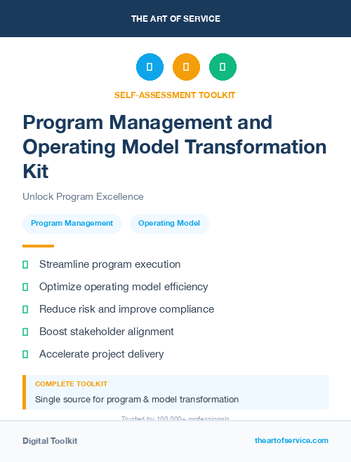 Program Management and Operating Model Transformation Kit