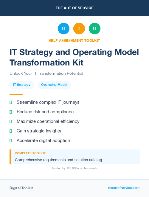 IT Strategy and Operating Model Transformation Kit