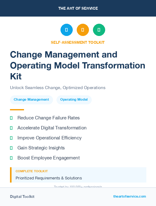 Change Management and Operating Model Transformation Kit