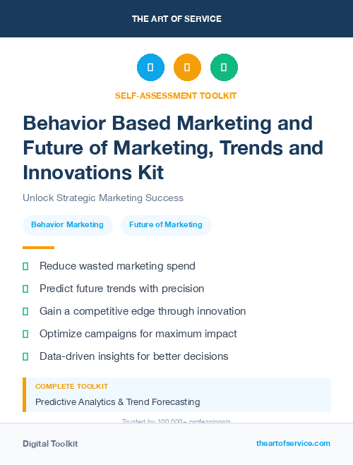 Behavior Based Marketing and Future of Marketing, Trends and Innovations Kit