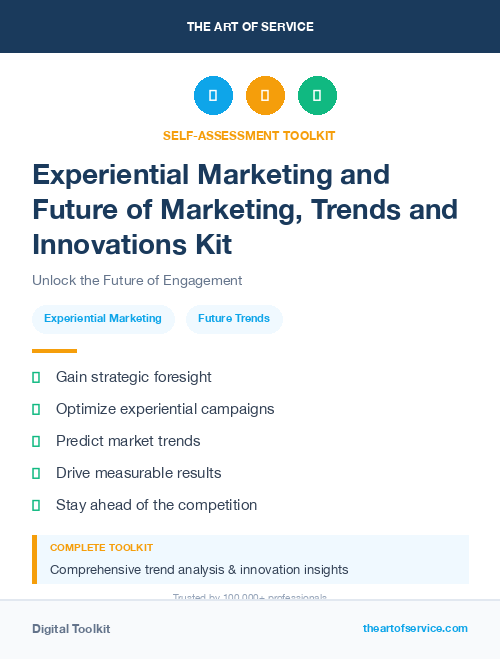 Experiential Marketing and Future of Marketing, Trends and Innovations Kit