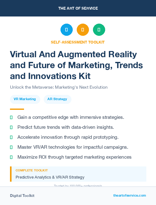 Virtual And Augmented Reality and Future of Marketing, Trends and Innovations Kit