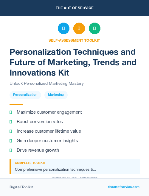 Personalization Techniques and Future of Marketing, Trends and Innovations Kit