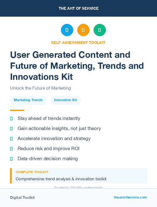 User Generated Content and Future of Marketing, Trends and Innovations Kit