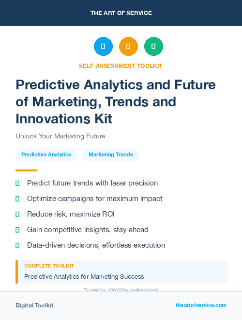 Predictive Analytics and Future of Marketing, Trends and Innovations Kit