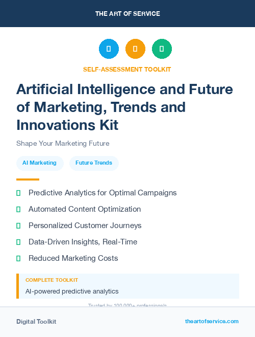 Artificial Intelligence and Future of Marketing, Trends and Innovations Kit