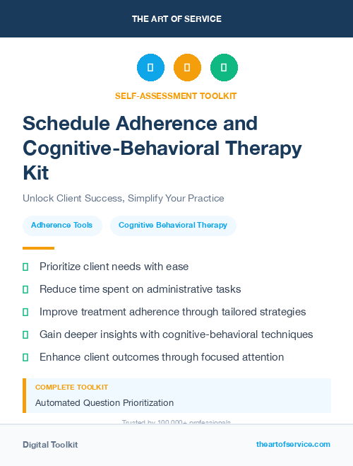 Schedule Adherence and Cognitive-Behavioral Therapy Kit