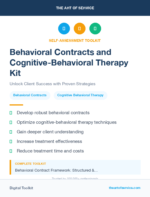 Behavioral Contracts and Cognitive-Behavioral Therapy Kit