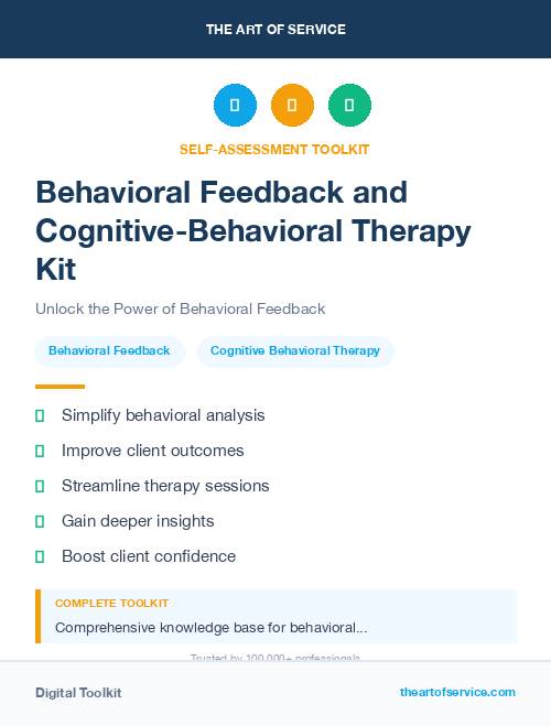 Behavioral Feedback and Cognitive-Behavioral Therapy Kit