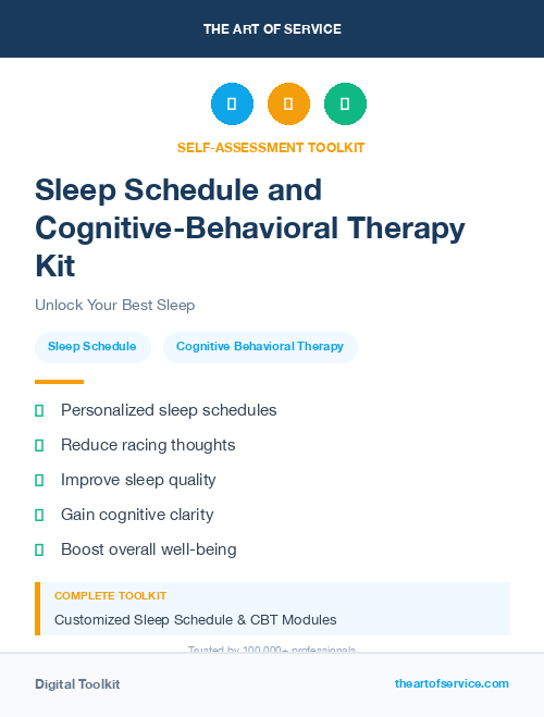 Sleep Schedule and Cognitive-Behavioral Therapy Kit