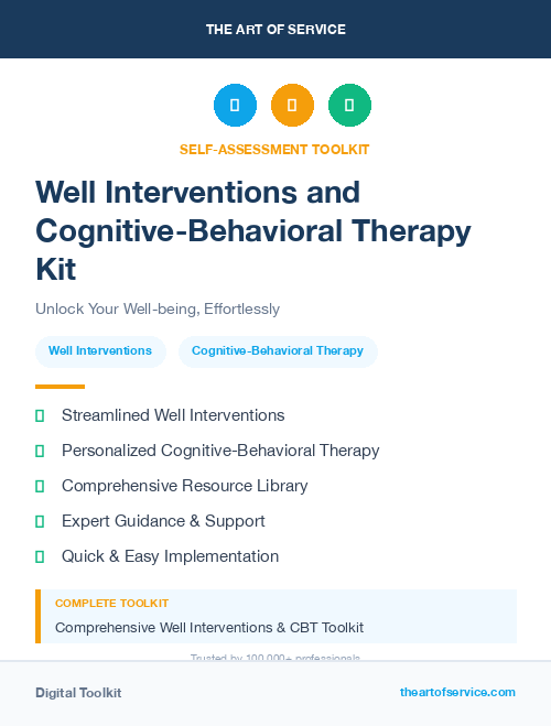 Well Interventions and Cognitive-Behavioral Therapy Kit