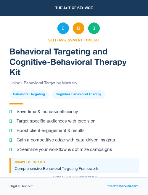 Behavioral Targeting and Cognitive-Behavioral Therapy Kit