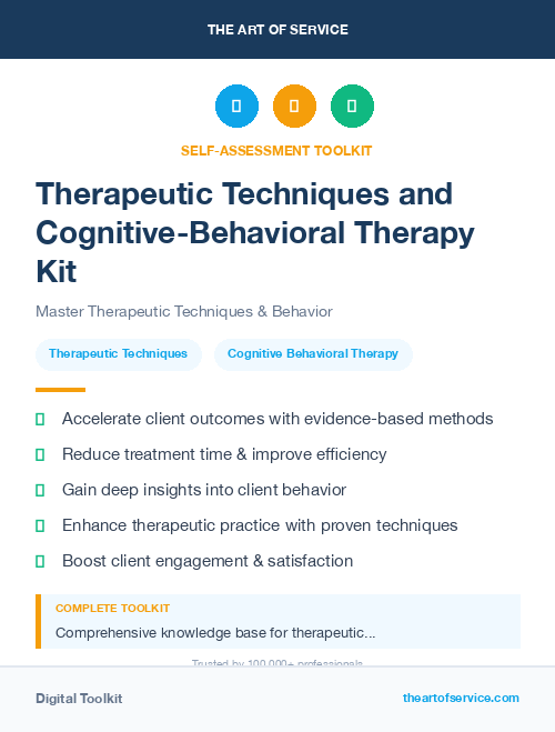 Therapeutic Techniques and Cognitive-Behavioral Therapy Kit