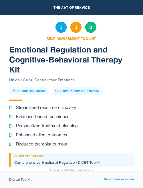 Emotional Regulation and Cognitive-Behavioral Therapy Kit
