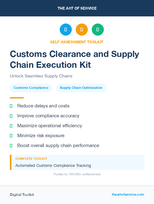 Customs Clearance and Supply Chain Execution Kit