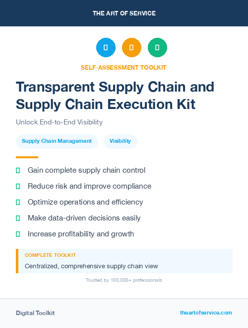 Transparent Supply Chain and Supply Chain Execution Kit