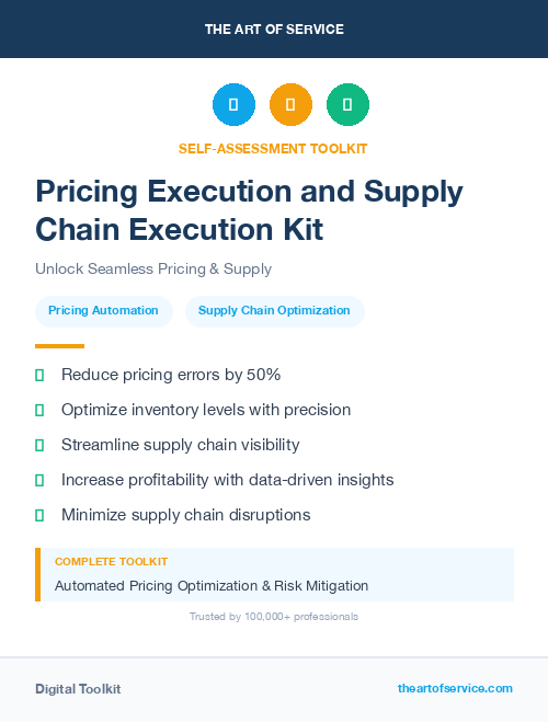 Pricing Execution and Supply Chain Execution Kit