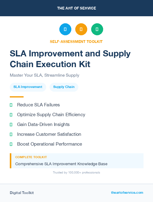SLA Improvement and Supply Chain Execution Kit