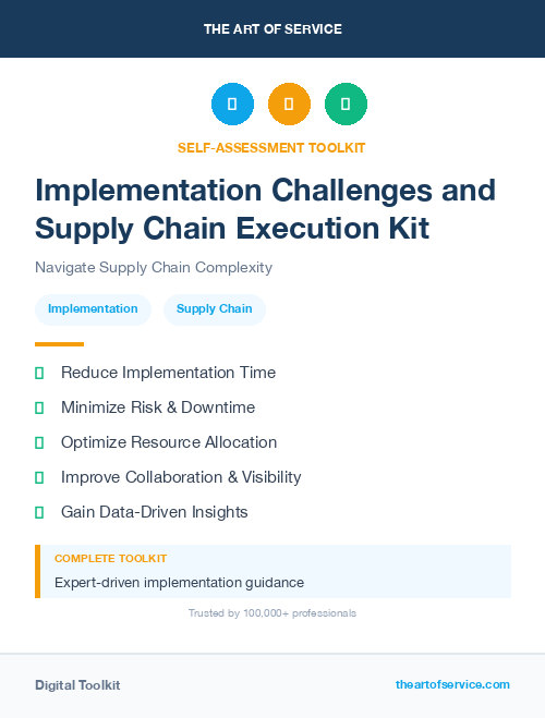 Implementation Challenges and Supply Chain Execution Kit