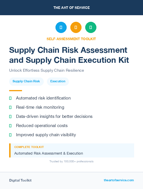 Supply Chain Risk Assessment and Supply Chain Execution Kit
