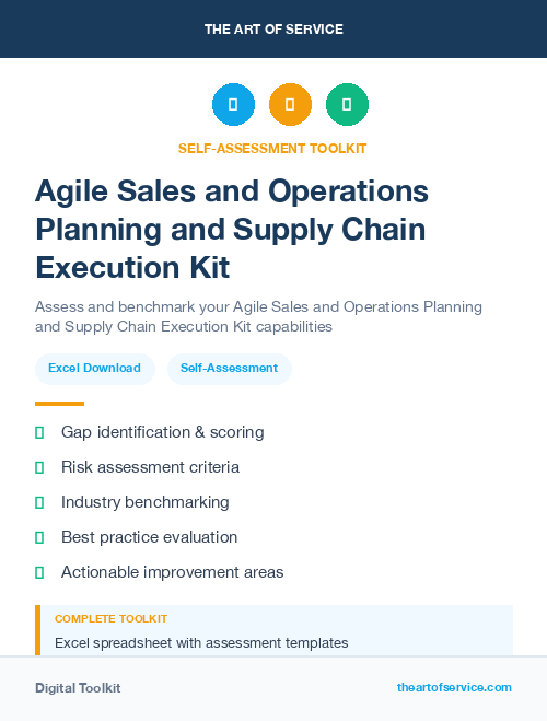 Agile Sales and Operations Planning and Supply Chain Execution Kit